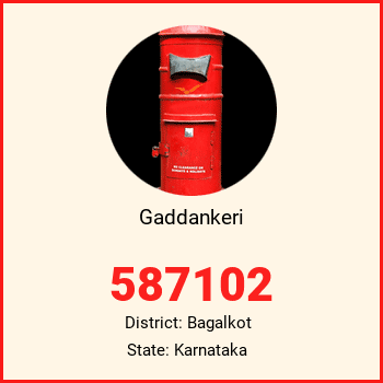 Gaddankeri pin code, district Bagalkot in Karnataka