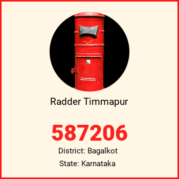 Radder Timmapur pin code, district Bagalkot in Karnataka