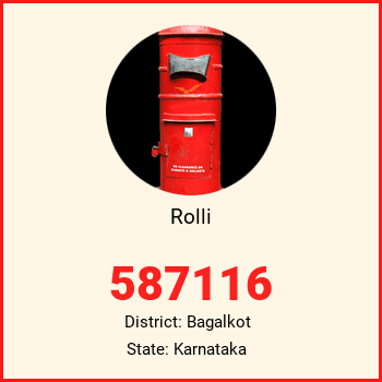 Rolli pin code, district Bagalkot in Karnataka