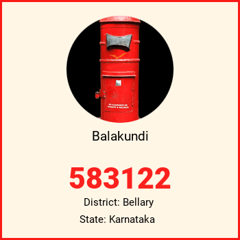 Balakundi pin code, district Bellary in Karnataka