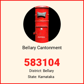 Bellary Cantonment pin code, district Bellary in Karnataka