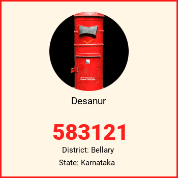 Desanur pin code, district Bellary in Karnataka