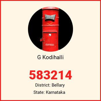 G Kodihalli pin code, district Bellary in Karnataka