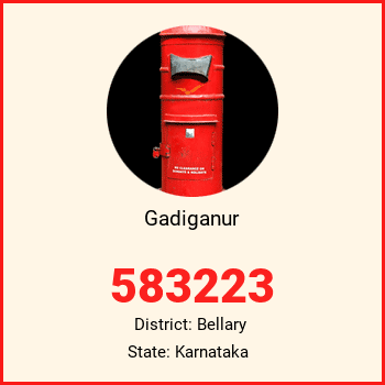 Gadiganur pin code, district Bellary in Karnataka
