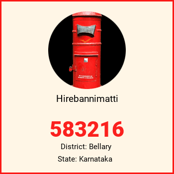 Hirebannimatti pin code, district Bellary in Karnataka