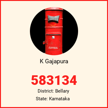 K Gajapura pin code, district Bellary in Karnataka