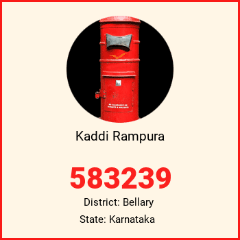 Kaddi Rampura pin code, district Bellary in Karnataka