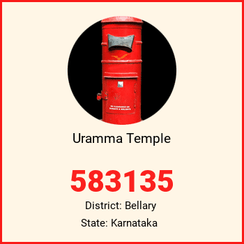 Uramma Temple pin code, district Bellary in Karnataka