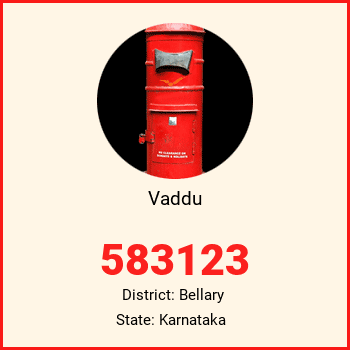Vaddu pin code, district Bellary in Karnataka