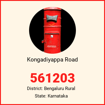 Kongadiyappa Road pin code, district Bengaluru Rural in Karnataka