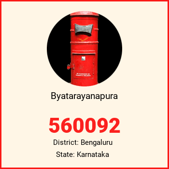 Byatarayanapura pin code, district Bengaluru in Karnataka