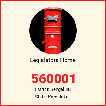 Legislators Home pin code, district Bengaluru in Karnataka