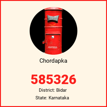 Chordapka pin code, district Bidar in Karnataka