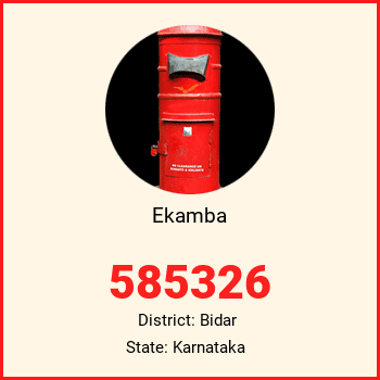 Ekamba pin code, district Bidar in Karnataka