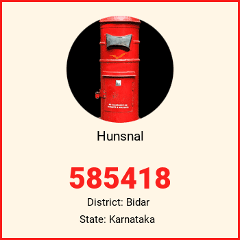 Hunsnal pin code, district Bidar in Karnataka