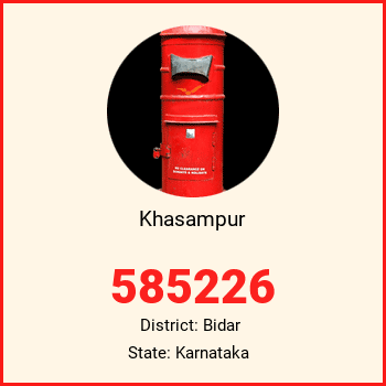 Khasampur pin code, district Bidar in Karnataka