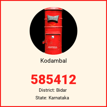 Kodambal pin code, district Bidar in Karnataka