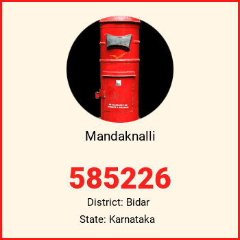 Mandaknalli pin code, district Bidar in Karnataka