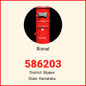 Bisnal pin code, district Bijapur in Karnataka