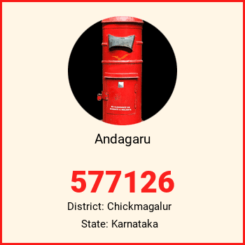 Andagaru pin code, district Chickmagalur in Karnataka