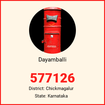 Dayamballi pin code, district Chickmagalur in Karnataka