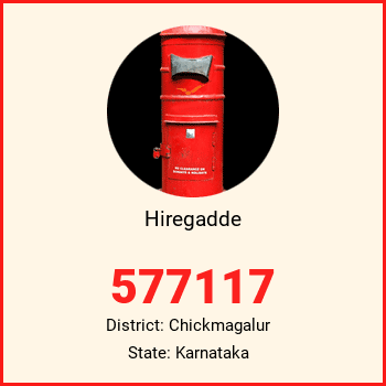 Hiregadde pin code, district Chickmagalur in Karnataka