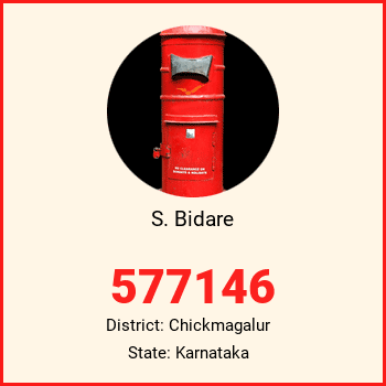 S. Bidare pin code, district Chickmagalur in Karnataka