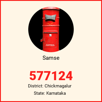 Samse pin code, district Chickmagalur in Karnataka