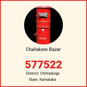 Challakere Bazar pin code, district Chitradurga in Karnataka