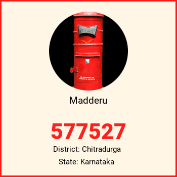 Madderu pin code, district Chitradurga in Karnataka