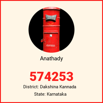 Anathady pin code, district Dakshina Kannada in Karnataka