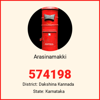 Arasinamakki pin code, district Dakshina Kannada in Karnataka