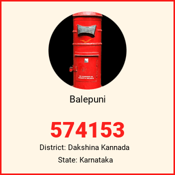 Balepuni pin code, district Dakshina Kannada in Karnataka