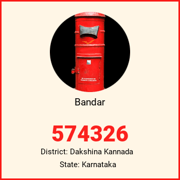 Bandar pin code, district Dakshina Kannada in Karnataka