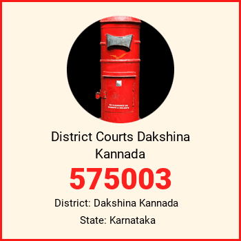 District Courts Dakshina Kannada pin code, district Dakshina Kannada in Karnataka