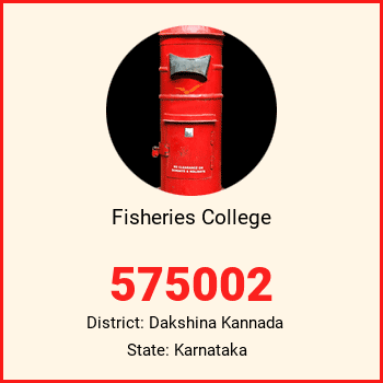 Fisheries College pin code, district Dakshina Kannada in Karnataka