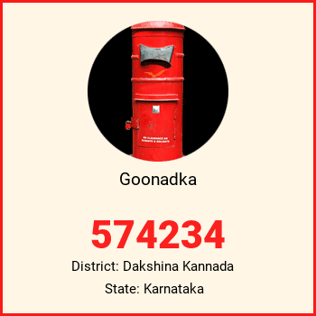 Goonadka pin code, district Dakshina Kannada in Karnataka