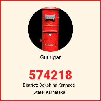 Guthigar pin code, district Dakshina Kannada in Karnataka