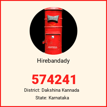 Hirebandady pin code, district Dakshina Kannada in Karnataka