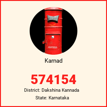 Karnad pin code, district Dakshina Kannada in Karnataka