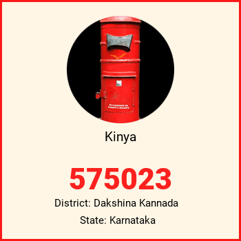 Kinya pin code, district Dakshina Kannada in Karnataka