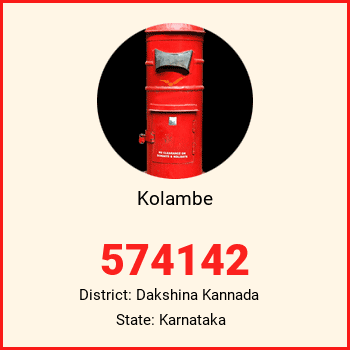 Kolambe pin code, district Dakshina Kannada in Karnataka