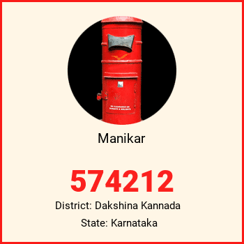 Manikar pin code, district Dakshina Kannada in Karnataka