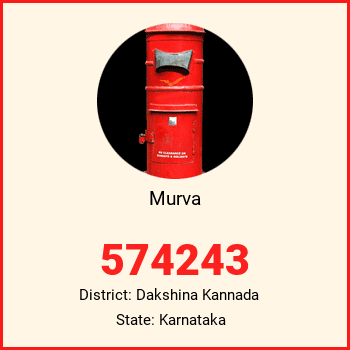 Murva pin code, district Dakshina Kannada in Karnataka