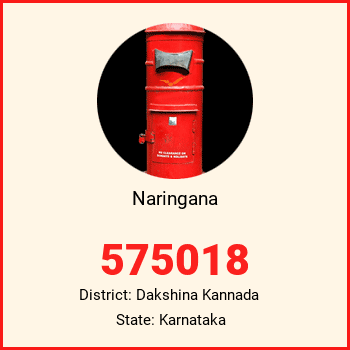 Naringana pin code, district Dakshina Kannada in Karnataka