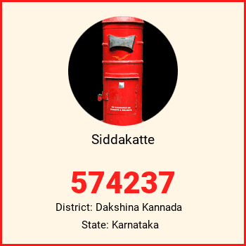 Siddakatte pin code, district Dakshina Kannada in Karnataka