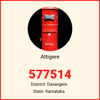 Attigere pin code, district Davangere in Karnataka