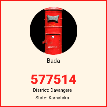 Bada pin code, district Davangere in Karnataka