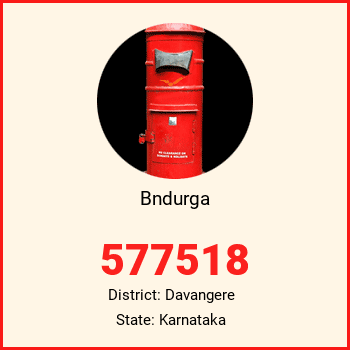 Bndurga pin code, district Davangere in Karnataka
