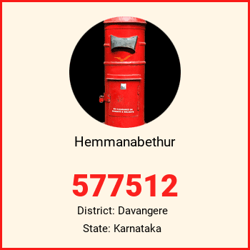 Hemmanabethur pin code, district Davangere in Karnataka